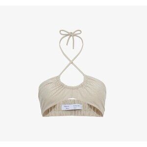 New Proenza Schouler White Label Size 4 Cropped top Gingham Halter Bralette